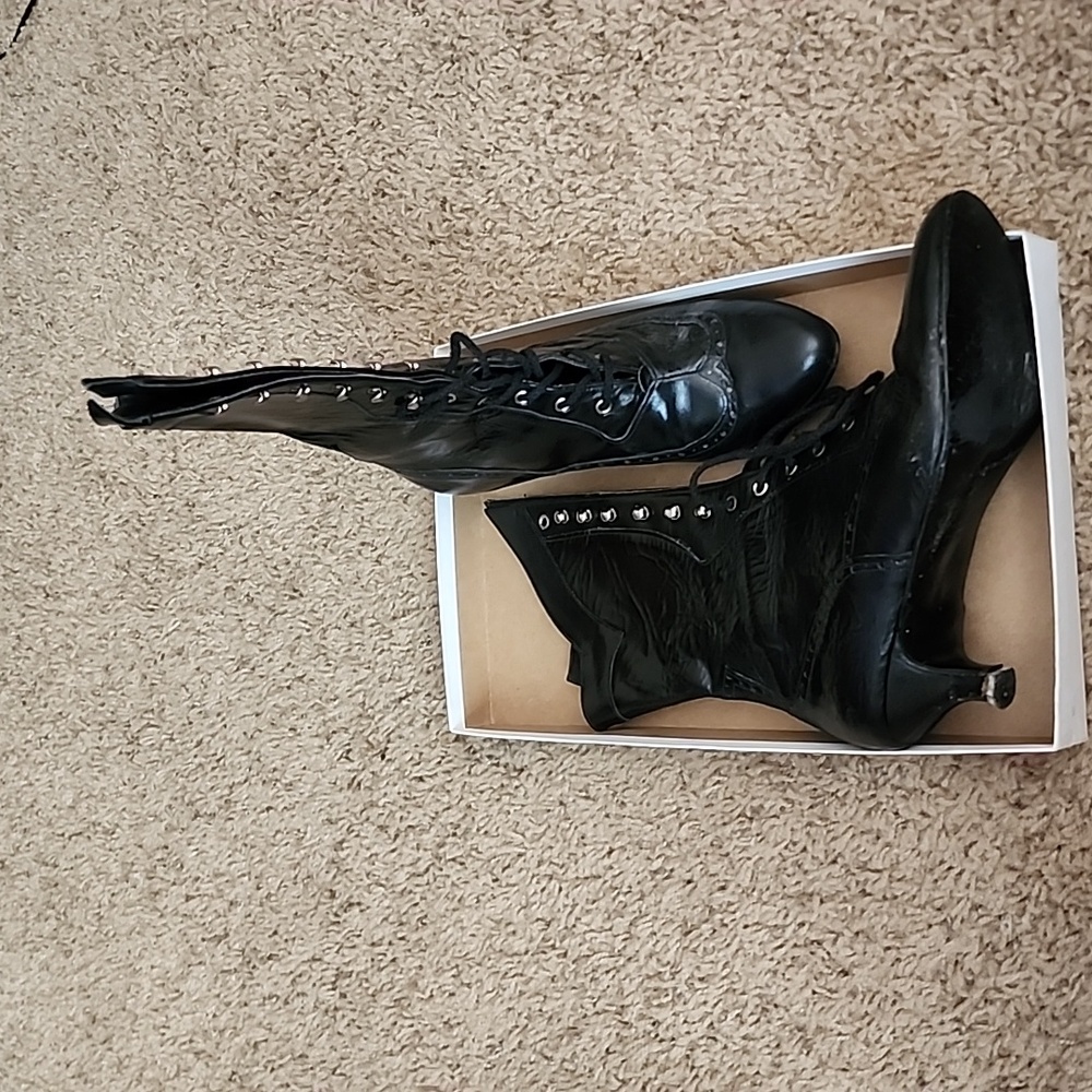 Black Lace-Up Boots